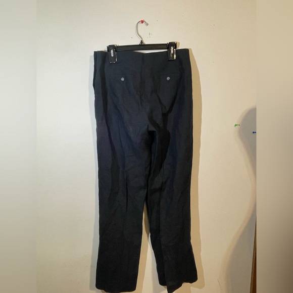 Talbots Black Linen women’s‎ size 6 pants trousers side button - Picture 2 of 12